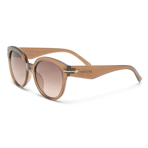 Le Specs Capacious Chocolate Female Round Sunglasses | Eyewear Index