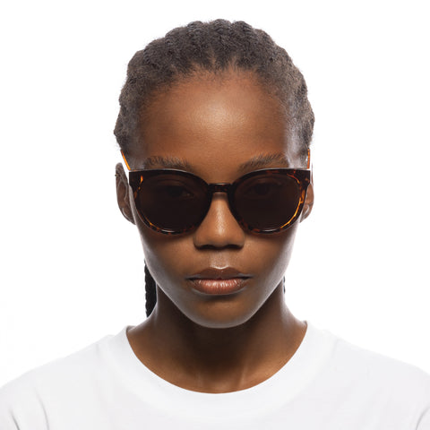 Solarized Retro Round Dark Tort Female Round Sunglasses | Eyewear Index