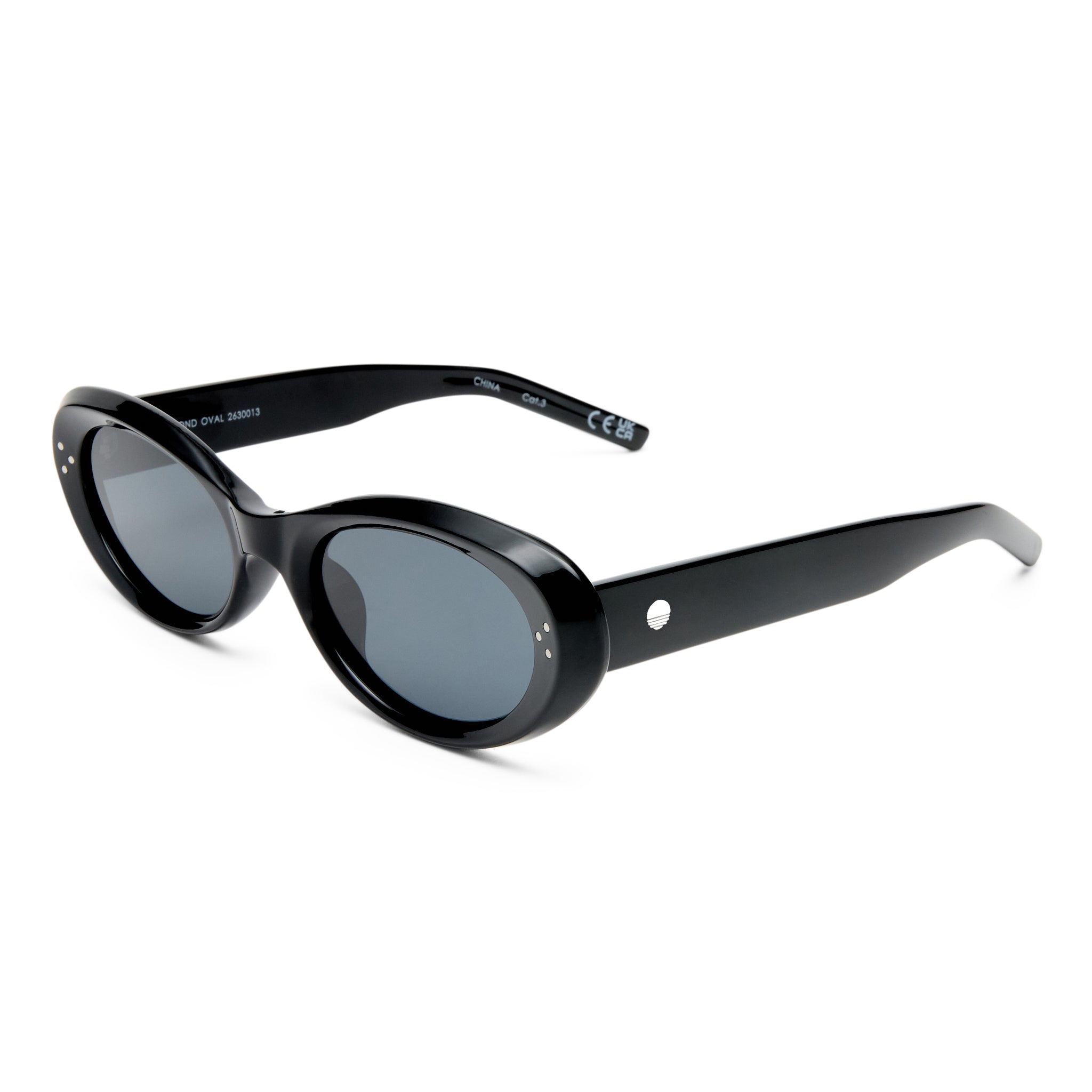 Solarized Almond Oval Black Uni-Sex Oval Sunglasses | Eyewear Index