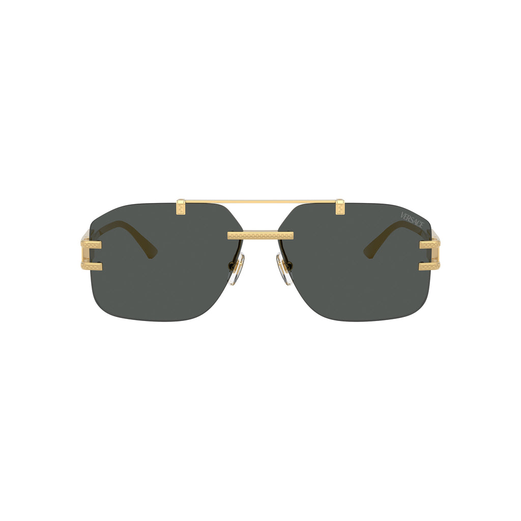 Versace Ve2275 100287 60 Gold Male Aviator Sunglasses | Eyewear Index