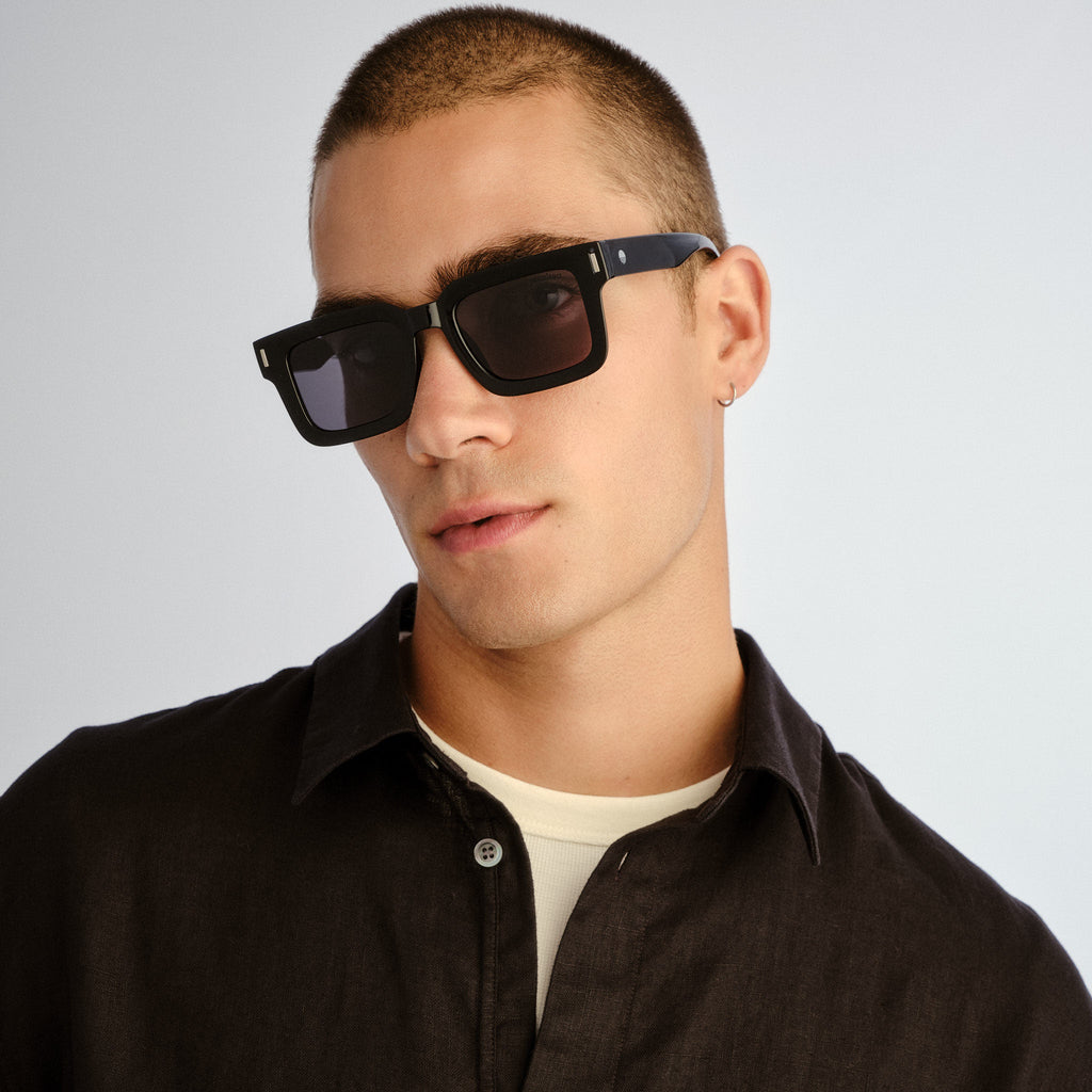 Solarized Optic Solarized Metro Square Black Uni-Sex D-Frame Sunglasses | Eyewear Index