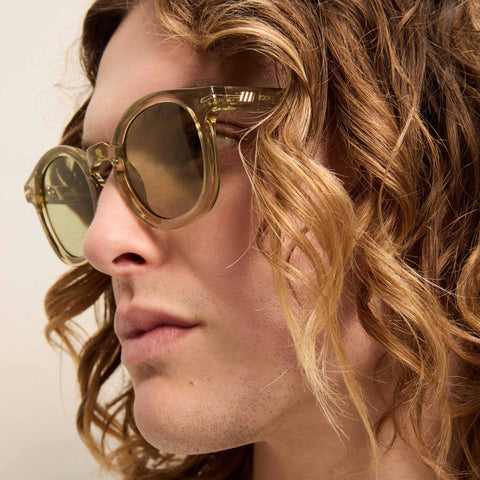 Le Specs Hoodwinked Olive Leaf Uni-Sex Round Sunglasses | Eyewear Index