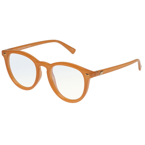 Le Specs Fire Starter Mustard Uni-Sex Round Blue Light | Eyewear Index