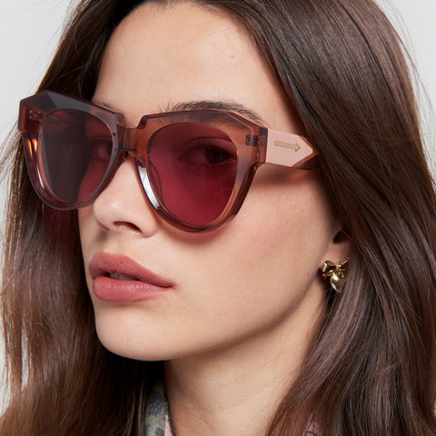 Karen Walker Apollo One Putty Female Cat-Eye Sunglasses | Eyewear Index