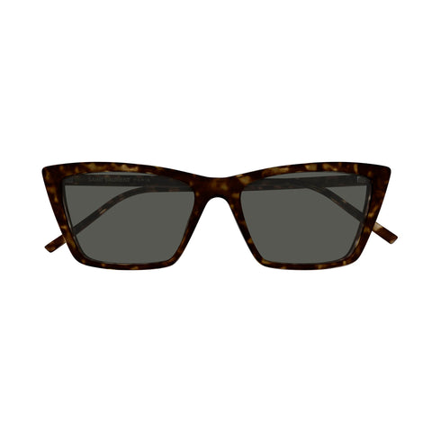 Saint Laurent Sl737micathin Havana Female Rectangle Sunglasses | Eyewear Index