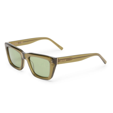 Oroton Hanna Dark Olive Female D-Frame Sunglasses | Eyewear Index