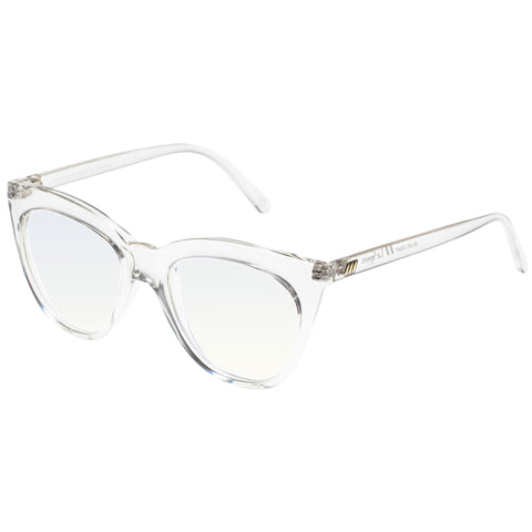 Le Specs Halfmoon Magic Crystal Clear Female Cat-Eye Blue Light | Eyewear Index