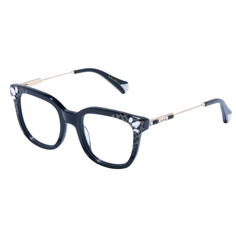 Camilla The Sphinx Black Black Glitter Leopard Female Square Optical Frames | Eyewear Index