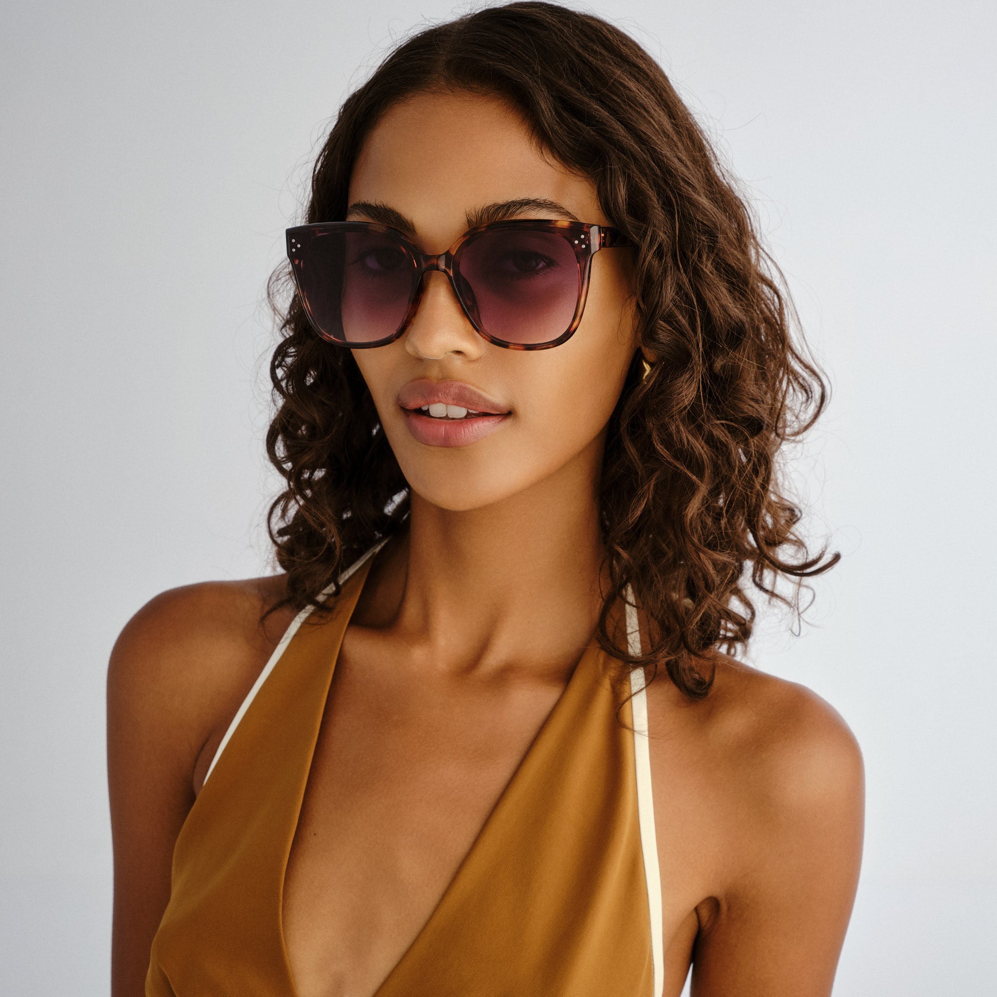 Aire Elementa Amber Tort Female Square Sunglasses | Eyewear Index