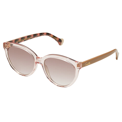 Camilla All The Things Blush Putty Fresco Print Female Cat-Eye Sunglasses | Eyewear Index