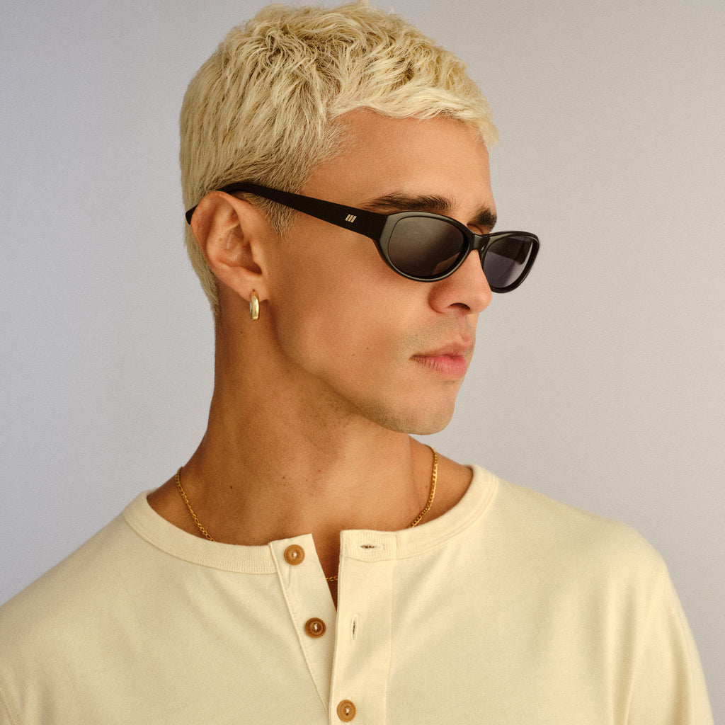 Le Specs Don't Cha Black Uni-Sex Oval Sunglasses | Eyewear Index