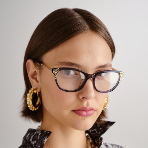 Camilla Nefertari Charcoal Grey Female D-Frame Optical Frames | Eyewear Index