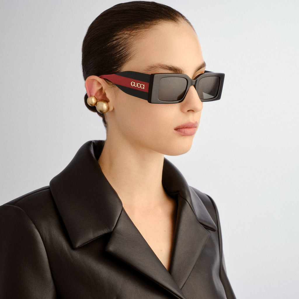 Gucci Gg1860s Black Female Rectangle Sunglasses | Eyewear Index