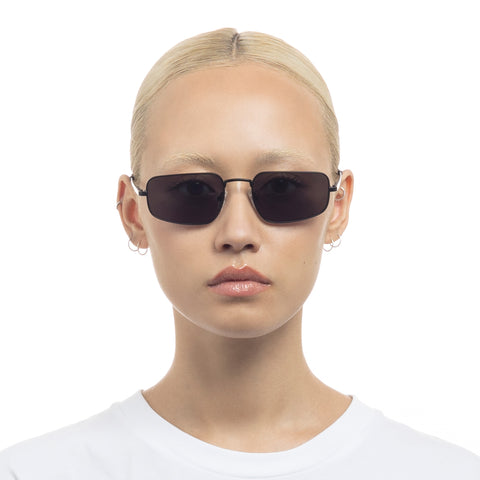 Le Specs Metagalactic Matte Black Uni-Sex Rectangle Sunglasses | Eyewear Index