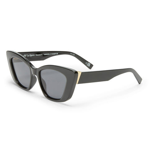 Le Specs Tranquil Turmoil Black Female Cat-Eye Sunglasses | Eyewear Index