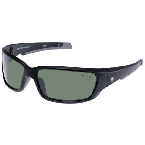 Solarized Sleek Racer Matte Black Charcoal Male Wrap Sunglasses | Eyewear Index