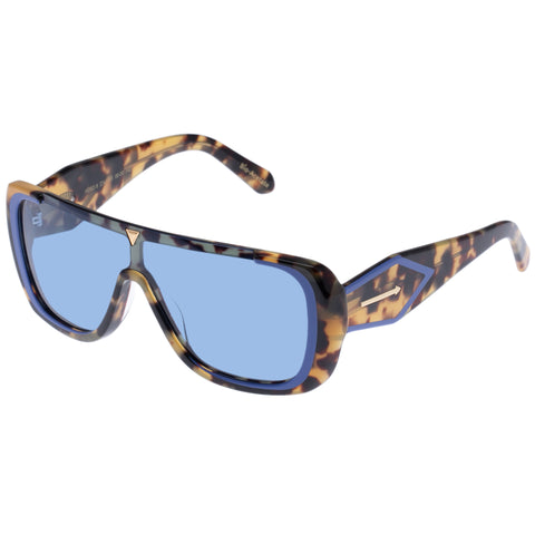 Karen Walker Hexed Crazy Tort Female Shield Sunglasses | Eyewear Index