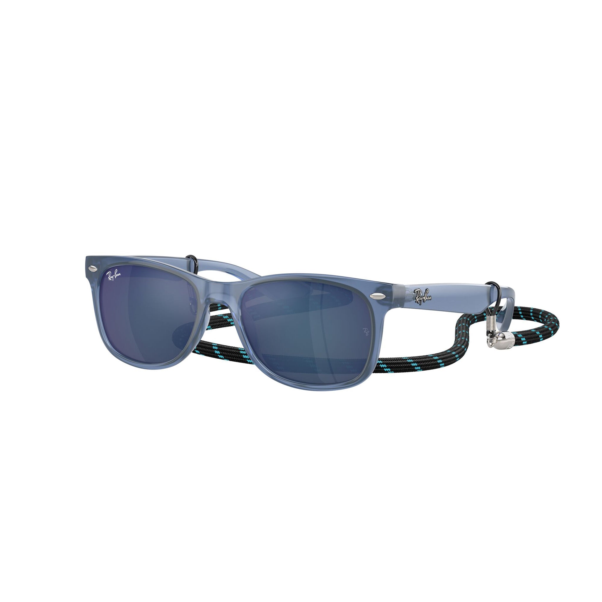 Ray-Ban 9052s J New Wayfarer 714855 Opal Blue Uni-Sex D-Frame Sunglasses | Eyewear Index