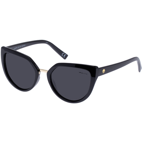 Solarized Luxury Cat Eye Black Gold Female Cat-Eye Sunglasses | Eyewear Index