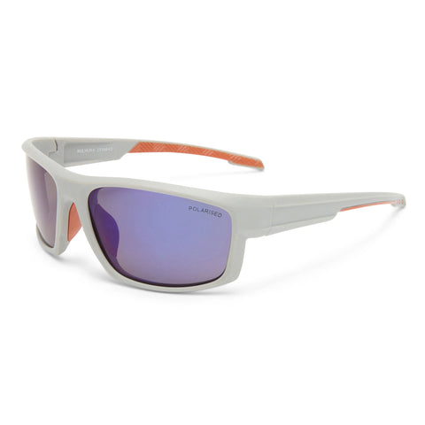 Cancer Council Kulnura Matte Grey Orange Male Wrap Sunglasses | Eyewear Index