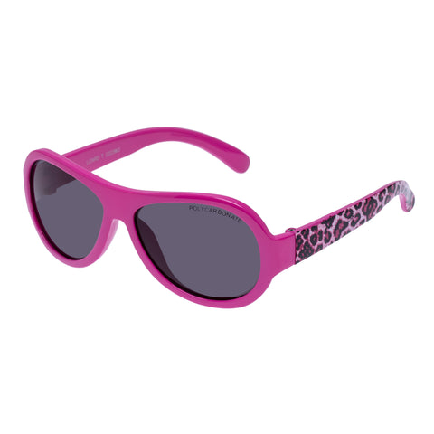 Cancer Council Lizard Flexi Toddler Hot Pink Leopard Female Aviator Sunglasses | Eyewear Index