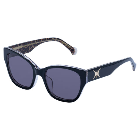 Camilla The Countess Black Leopard Female D-Frame Sunglasses | Eyewear Index