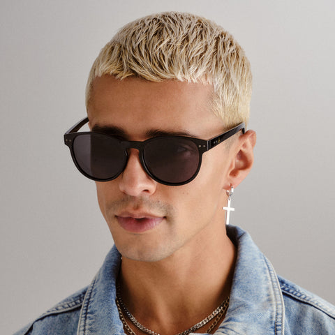 Aire Karma Black Uni-Sex Round Sunglasses | Eyewear Index