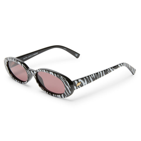 Le Specs Outta Love White Tiger Uni-Sex Oval Sunglasses | Eyewear Index