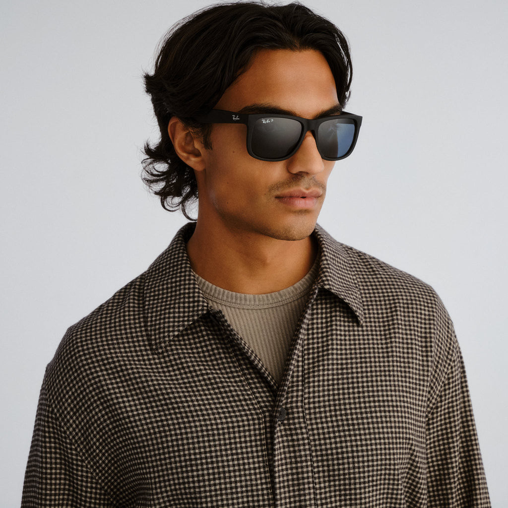 Ray-Ban 4165 Justin 6222v Rubber Black Male Square Sunglasses | Eyewear Index
