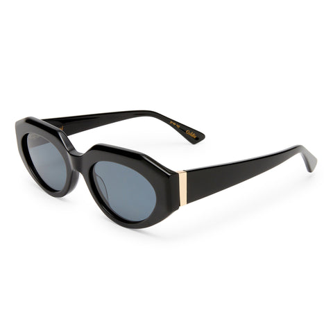 Luv Lou The Goldie Black Female Cat-Eye Sunglasses | Eyewear Index