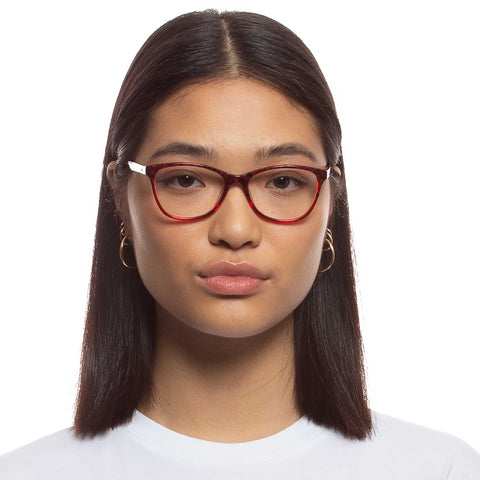 Le Specs Allegory Cherry Leopard Splice Female Cat-Eye Optical Frames | Eyewear Index