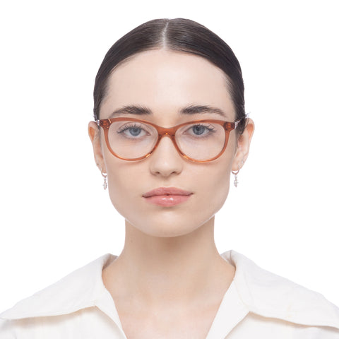 Oroton Bessie Deep Rose Tan Female Cat-Eye Optical Frames | Eyewear Index