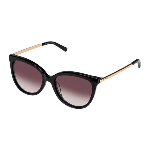 Oroton Iris Black Female Cat-Eye Sunglasses | Eyewear Index