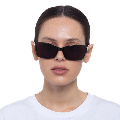 Le Specs Trance Black Uni-Sex Rectangle Sunglasses | Eyewear Index