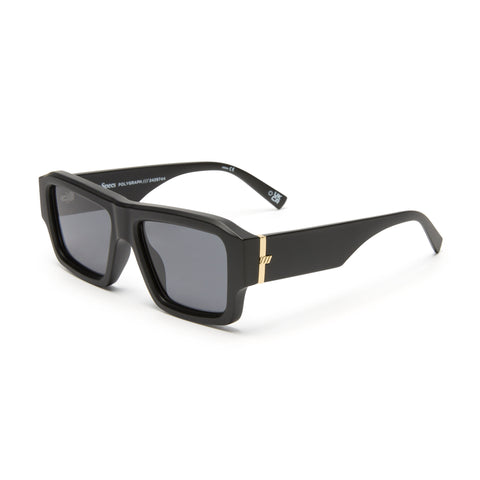 Le Specs Polygraph Matte Black Uni-Sex Rectangle Sunglasses | Eyewear Index