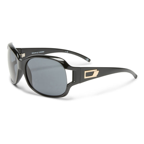 Le Specs Bolshy Black Female Wrap Sunglasses | Eyewear Index