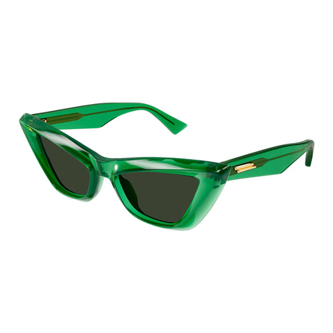 Bottega Veneta Bv1101s Green Female Cat-Eye Sunglasses | Eyewear Index