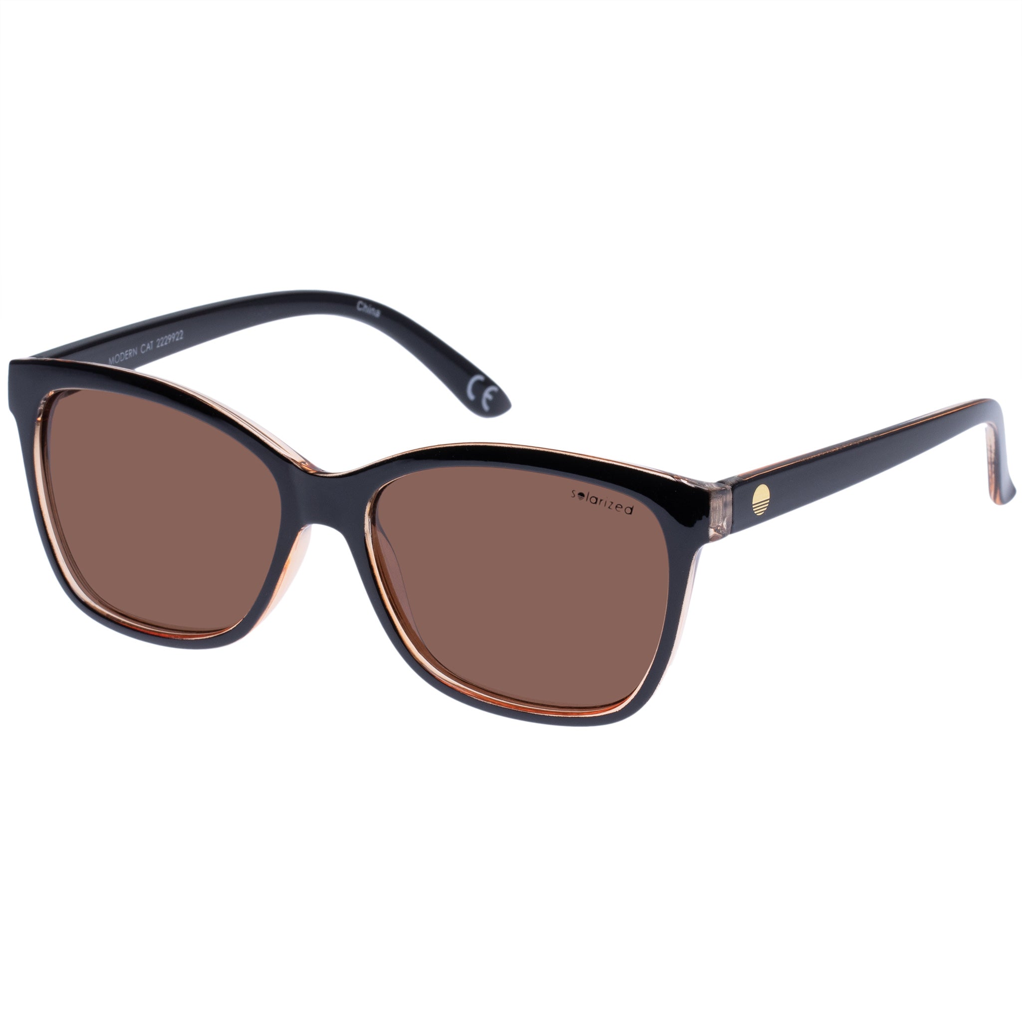 Solarized Optic Solarized Modern Cat Brown Halo Female Cat-Eye Sunglasses | Eyewear Index