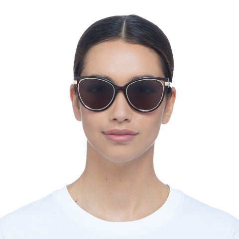 Solarized Resort Cat-Eye Chocolate Gold Female Cat-Eye Sunglasses | Eyewear Index