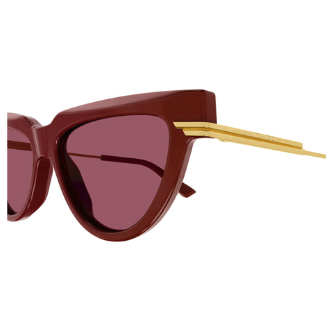 Bottega Veneta Bv1265s Burgundy Female Cat-Eye Sunglasses | Eyewear Index