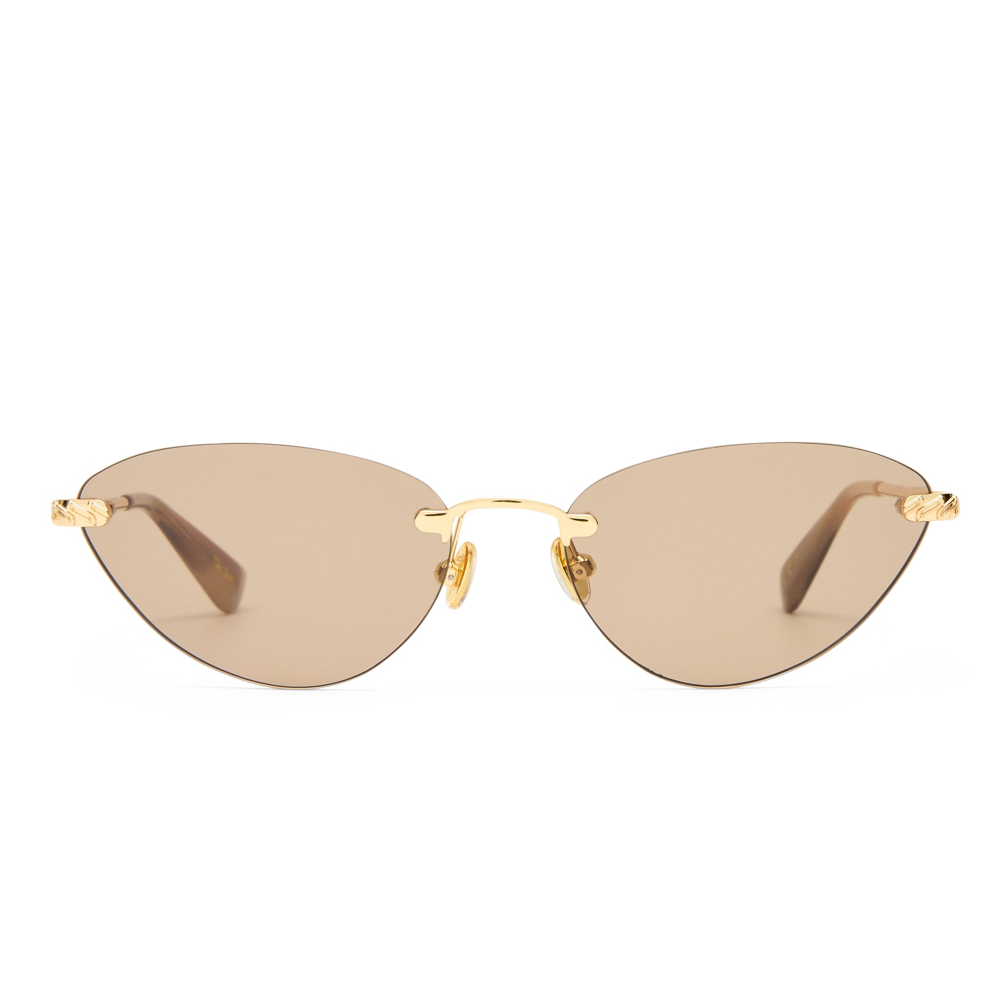 Luv Lou The Juni Gold Female Cat-Eye Sunglasses | Eyewear Index