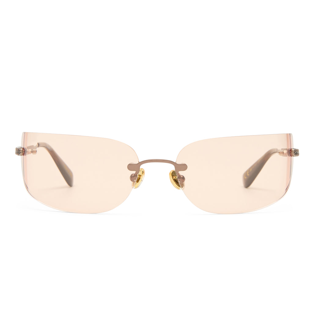 Luv Lou The River Bronze Female Rectangle Sunglasses | Eyewear Index