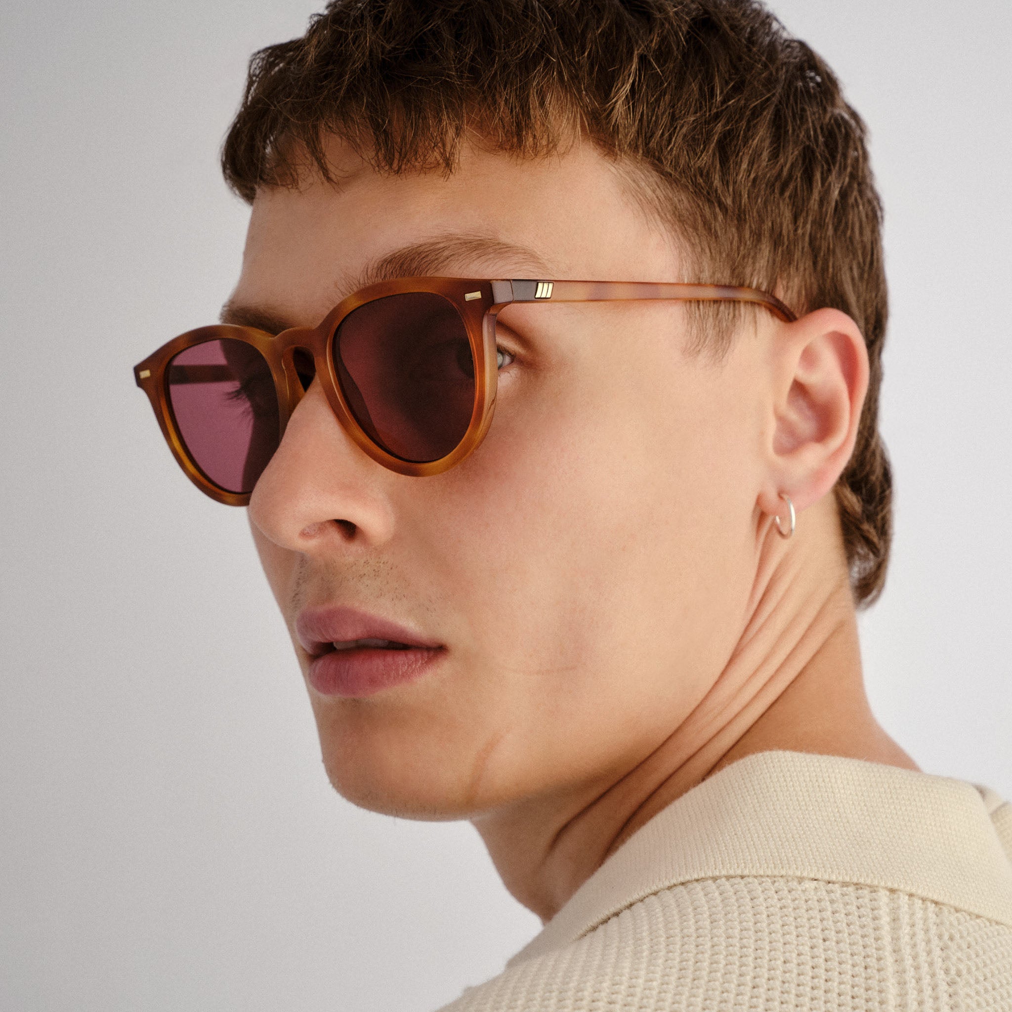 Le Specs Fire Starter Vintage Tort Uni-Sex Round Sunglasses | Eyewear Index