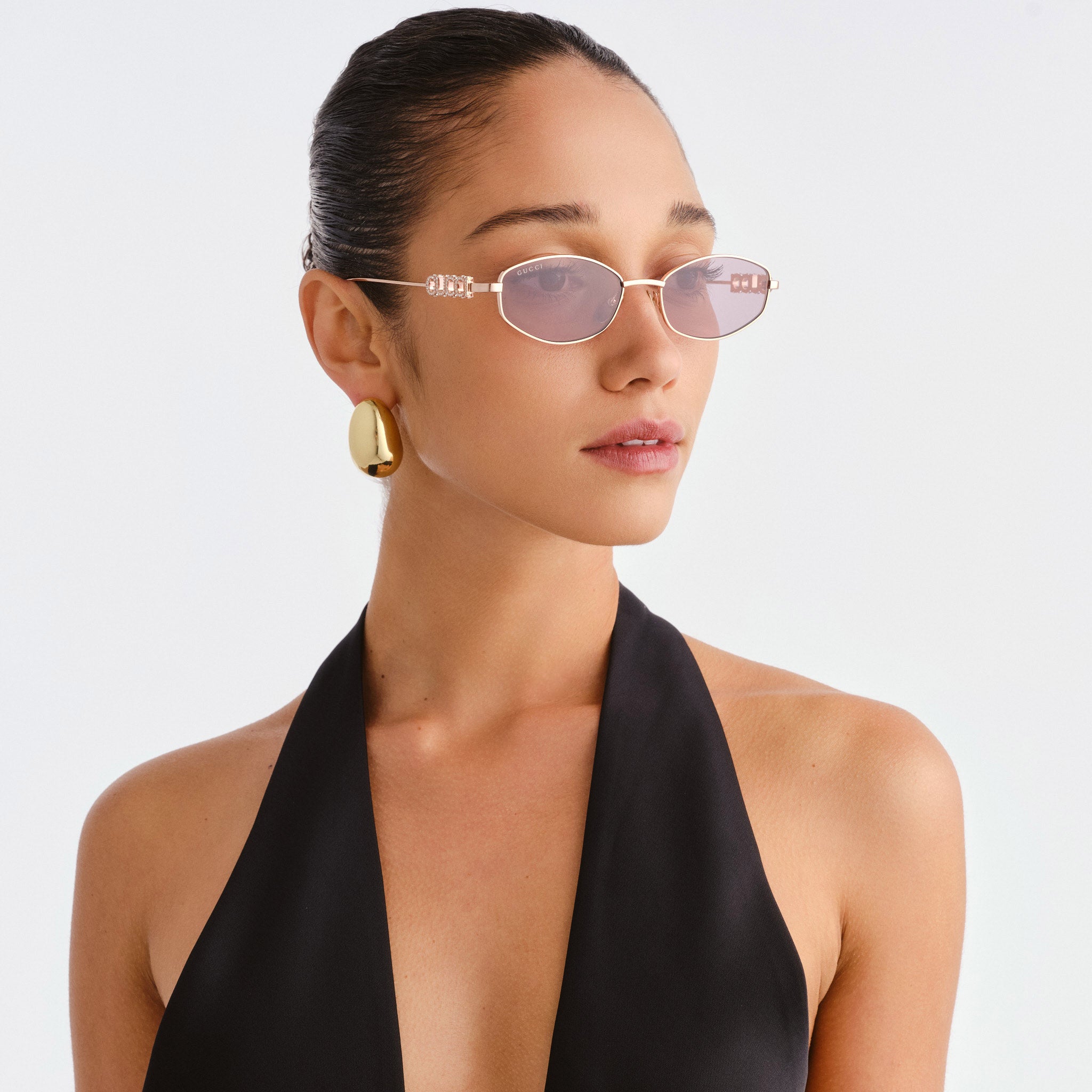 Gucci Gg1802s Gold Female Oval Sunglasses | Eyewear Index