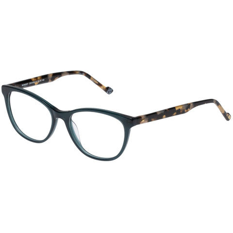 Le Specs Bionomy Deep Turquoise Pebble Tort Female Cat-Eye Optical Frames | Eyewear Index