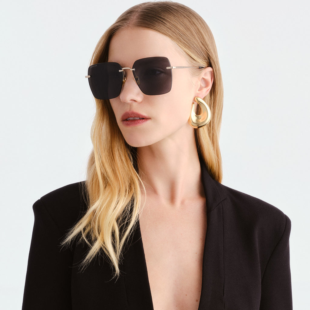 Gucci Gg1955sa Gold Female Rectangle Sunglasses | Eyewear Index