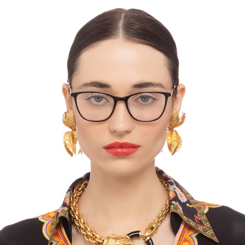 Camilla The Journey Black Leopard Female D-Frame Optical Frames | Eyewear Index