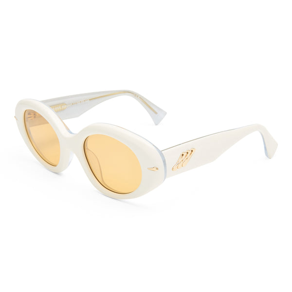 Le Specs Numero Dos Ivory Female Oval Sunglasses | Eyewear Index