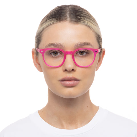 Le Specs La Play 48 Matte Magenta Female Round Optical Frames | Eyewear Index