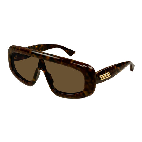 Bottega Veneta Bv1281s Havana Uni-Sex Mask Sunglasses | Eyewear Index